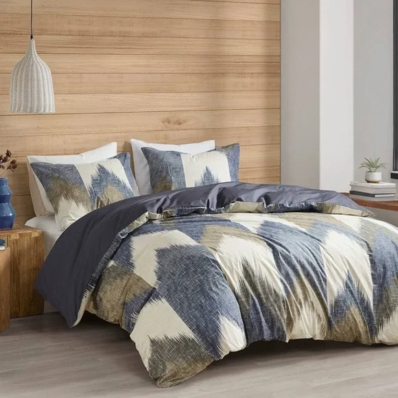 Ink+Ivy Alpine Duvet Cover Set Full Queen in Navy