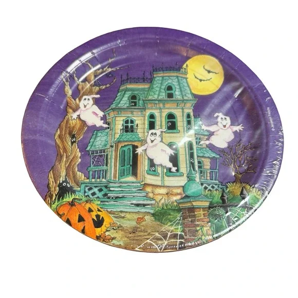 Party Creations Halloween Paper Plates Eerie Street Jacquelyn Frerichs 8ct 8.75