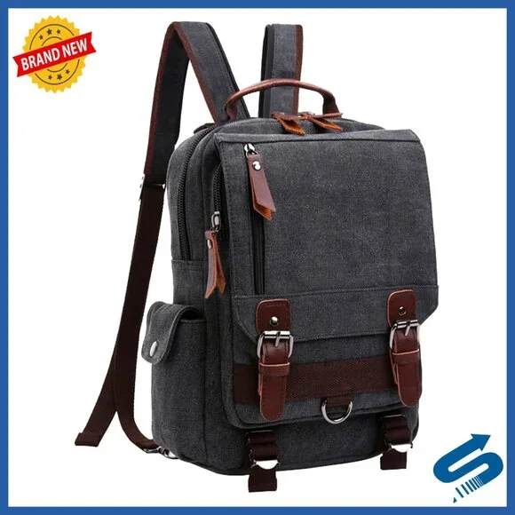 Canvas Cross Body Messenger Bag Retro Travel Backpack Adjustable Strap