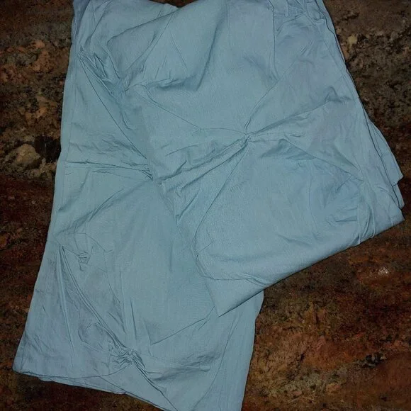 2 West Elm Organic Cotton Green Pin Tuck Pillowcases Sham 35x20