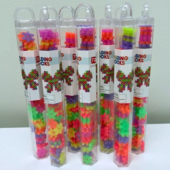 New Set of 10 Target Building Blocks neon colors, Bullseye playground, Hashtag