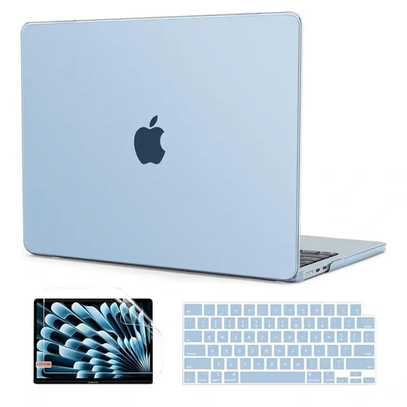 🍀5 for $25🍀 MacBook Air 13” Case in Sky Blue Matte Plastic Hard Shell