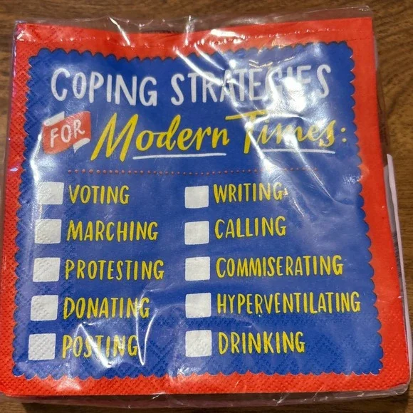 Coping Strategies Modern‎ Times Napkins 20 Count Funny Cocktail Party Napkins