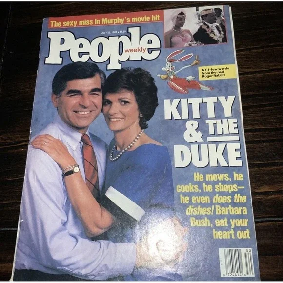 Vintage 1988 People Weekly Kitty‎ & The Duke July 25 Magazine Michael Dukakis