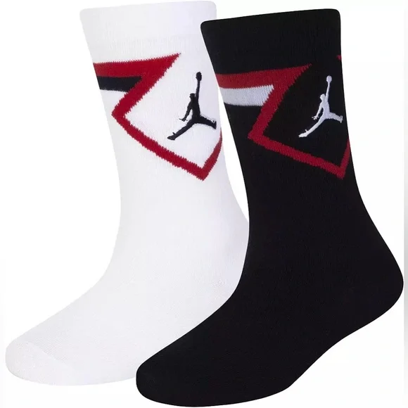 Jordan Kids' Diamond Crew Socks - 2 Pack—NWT