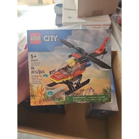 LEGO City Fire Rescue Helicopter Building Toy 60411