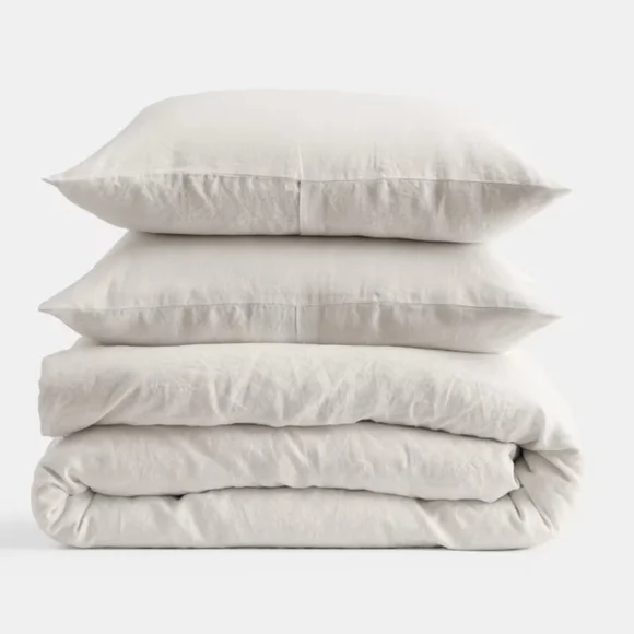 Quince European Linen Duvet Cover Set - King/Cali King - Sand