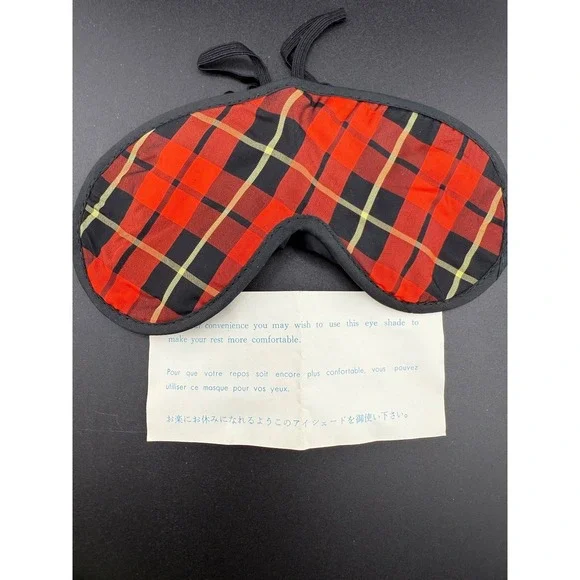 Vintage Panam Eye Mask In‎ Package Red Plaid