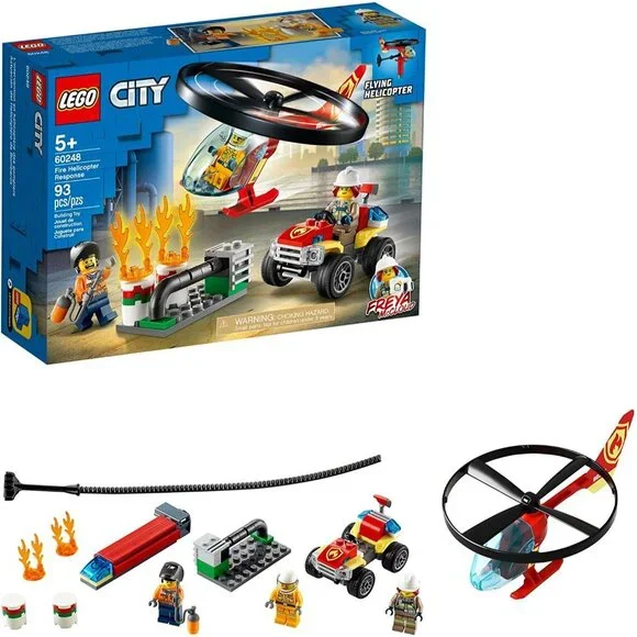 Lego City Fire Helicopter Response Building Set 93 Pieces 60248 Ages 5+ NEW