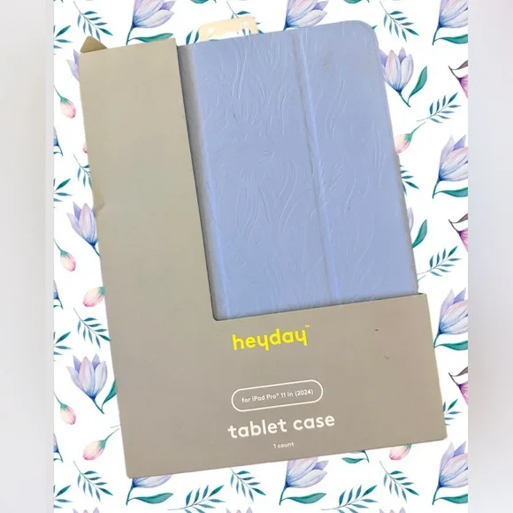 Heyday Tablet Case for iPad Pro 11 in (2024) - Peri-Blue Botanical Pattern NWT