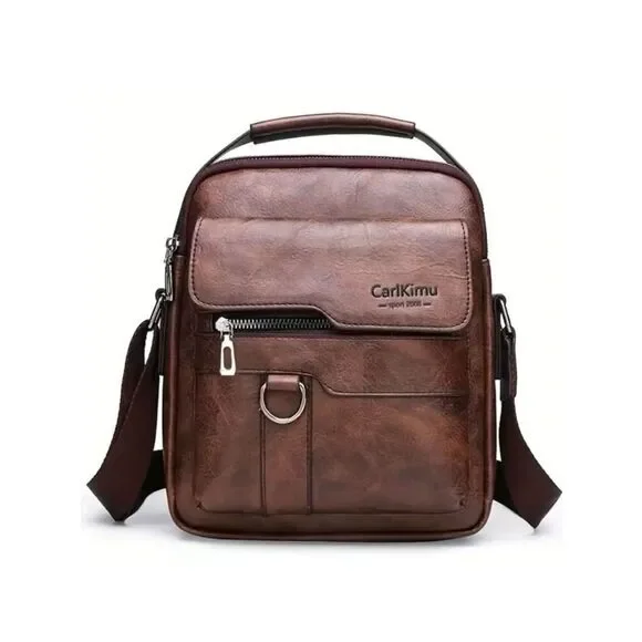 NWT Carlkimu Vintage Brown Shoulder Spacious Multi-Pocket Office Travel Bag