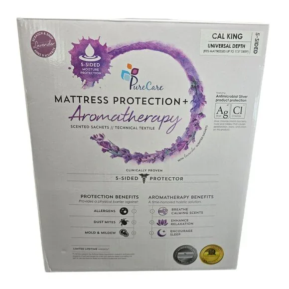 PureCare 5-Sided Cal King Mattress Protector Aromatherapy Universal Depth GG3500
