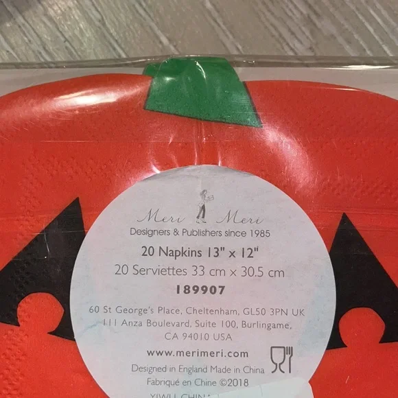 Meri Meri Jack O’Lantern Plates & Napkins Set