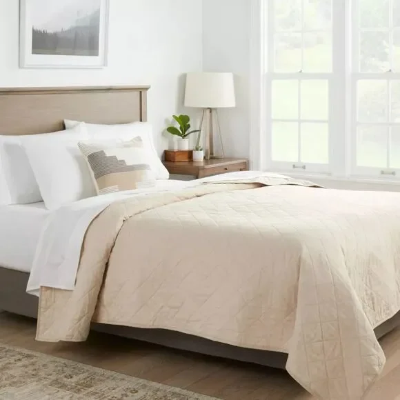 Diamond Stitch Cotton Linen Quilt - Threshold - FULL/QUEEN