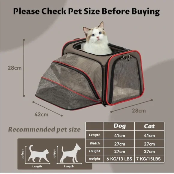 Expandable Cat Carrier Dog Carriers