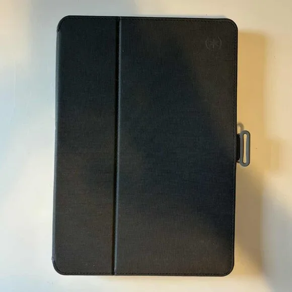 iPad case/folio with stand. New condition. Adjustable. Clasp lock. Camera shield