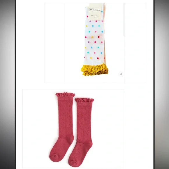 Bundle of 2 high knee lace socks