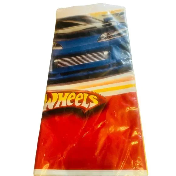 Hot Wheels Hallmark Fast Action! Yellow Background Race Car Table Cover 54