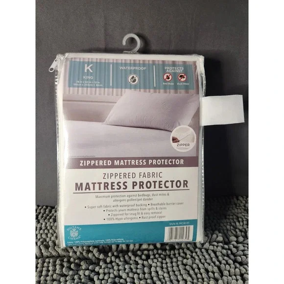 Sultan's Zippered FABRIC Mattress Cover Waterproof‎ Bug Free KING SIZE~NEW!