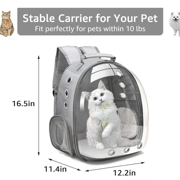 Bubble Carrying Bag for Small Medium Dogs / Cats - Grey