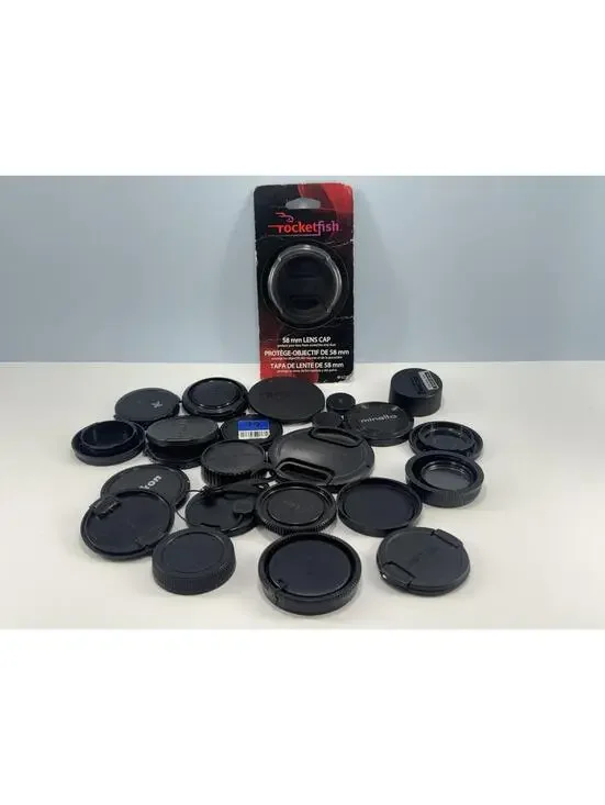 Lot Of 25 Assorted Camera Lens Caps Un-Inspected - Minolta/Pentax/Yashica/Nikon