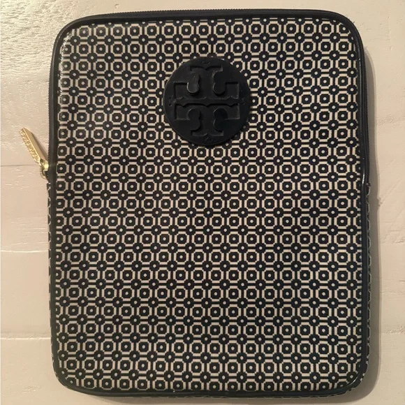 Tory Burch Navy and White Geometric Tablet Sleeve