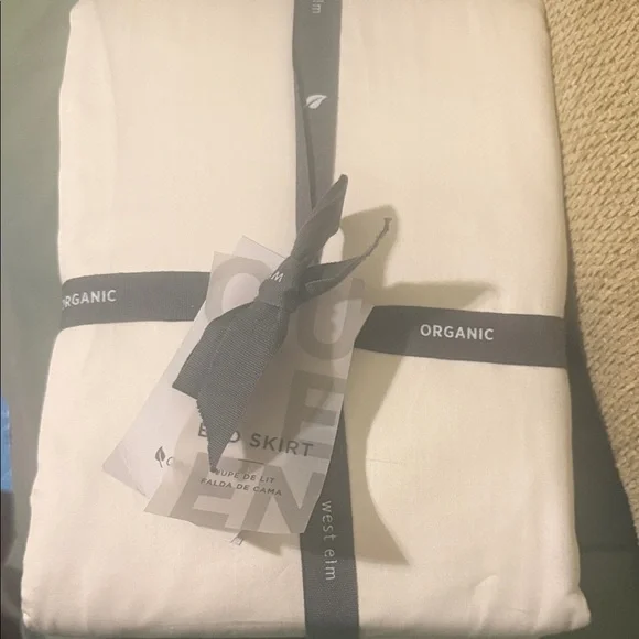 West Elm Organic White Bed Skirt