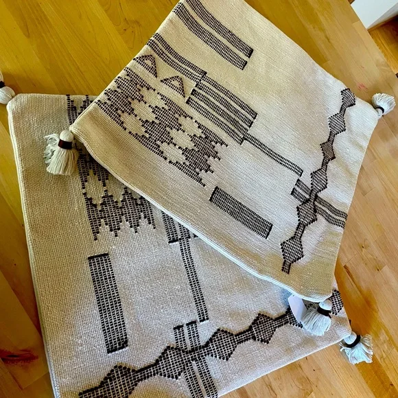 2 WEST ELM Graphic Glyph Pillow Covers