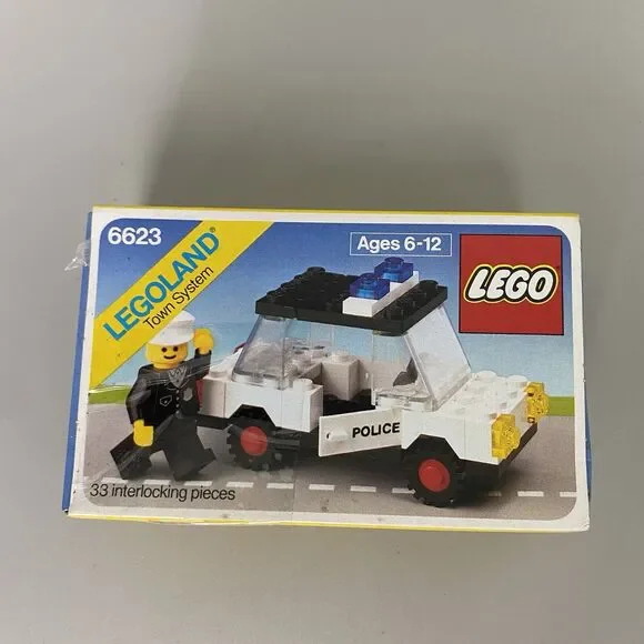Vintage LEGO 6623 Police Car 1983 Classic LEGOLAND Town System series Sealed NOS