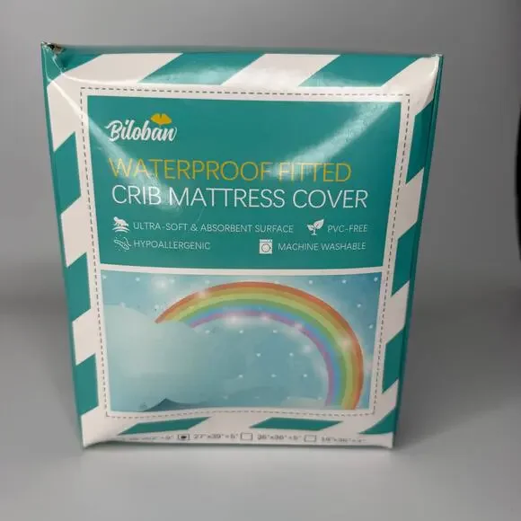 Biloban Waterproof Fitted Crib Mattress Cover Ultra Soft & Absorbent Surface