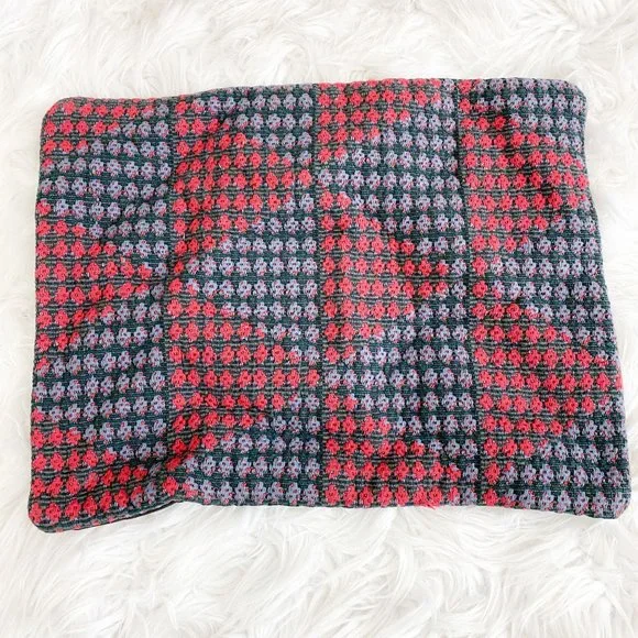 West Elm Red Gray Blue Purple Green Pillow Cover Diamond Shape 12x16 NEW