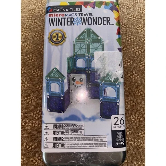 Magna-Tiles MicroMags Travel Winter Wonder 26 Piece Set New