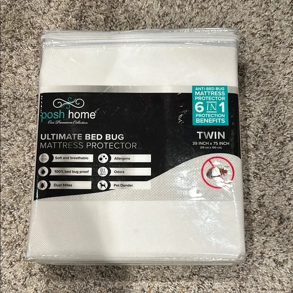 White Ultimate Bed Bug Mattress Protector - Twin