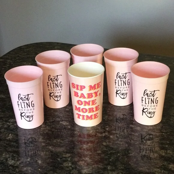 Pink Bachelorette Party Cups x 6