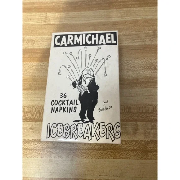 Vintage Carmichael Icebreakers 36 Cocktail Napkins by‎ Eastman Funny Cartoon
