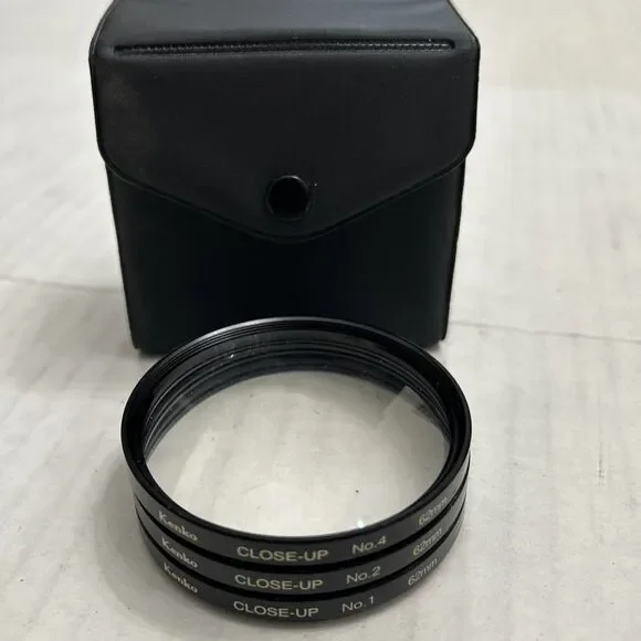 Kenko 62 MM Close Up Filter Set +1, +2, +4 w/Case - Optical Glass