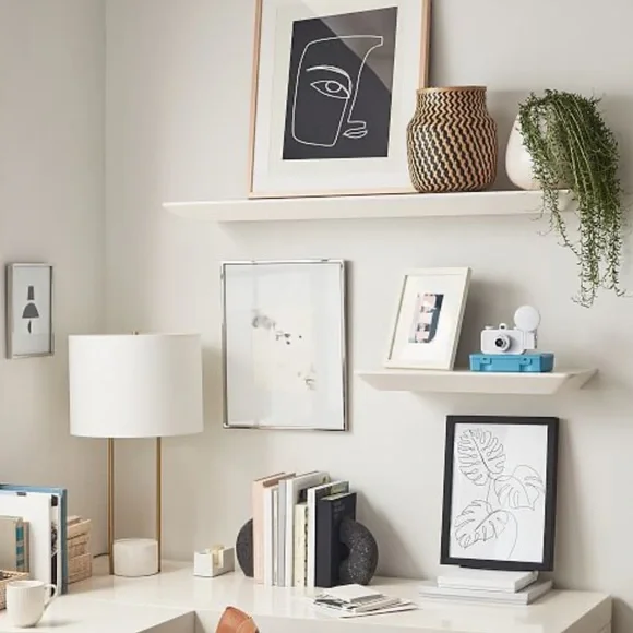 West Elm: 1ft Slim Floating Shelf New In Box - White Ash