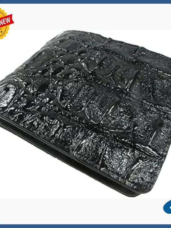 Genuine Crocodile Leather Slim Bifold Wallet with 6 Card Slots