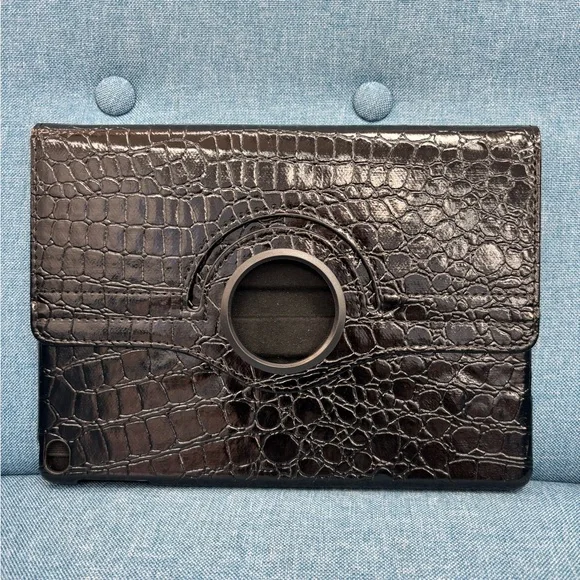 Black Croc-Embossed Men’s Tablet Folio Case for IPAD 5-6 (9.7 inch screen)