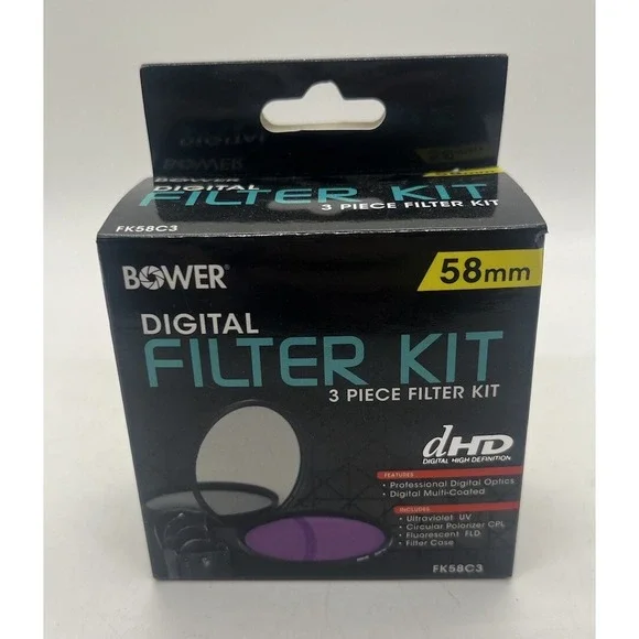 Bower Digital FK52C3 Digital Multi-Coated UV CPL‎ FLD 3 Pieces Filter Kit 52mm