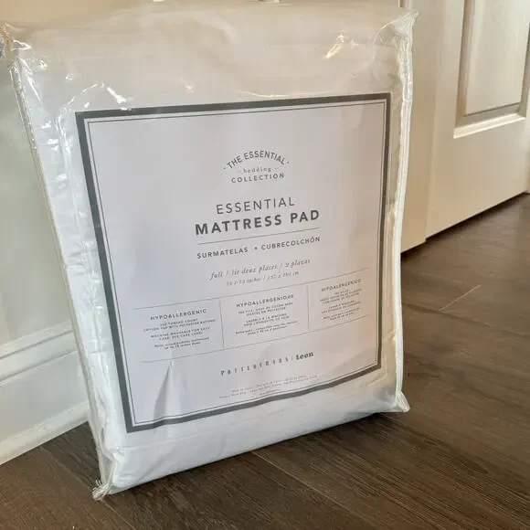 Pottery Barn Teen Essential Mattress Pad Cover WHITE FULL 54