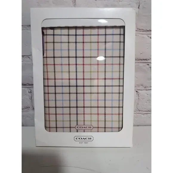 COACH F65644 Signature Plaid Mini Ipad Hard Shell Case Multicolor Tartan Plaid