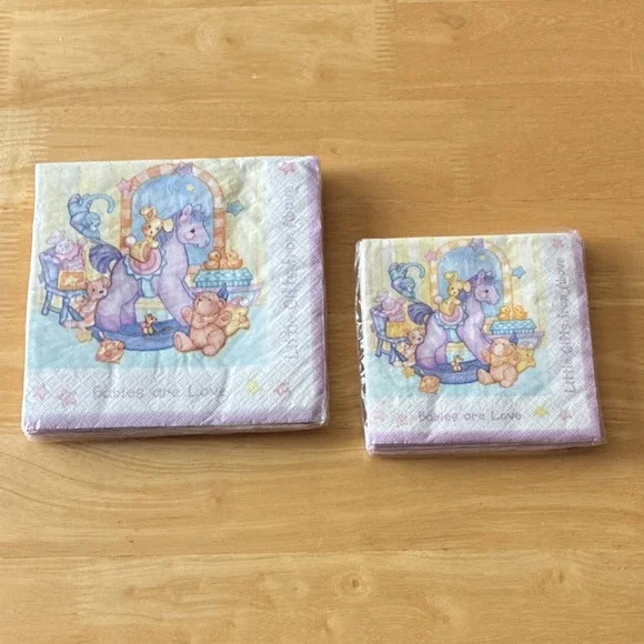 VTG Amscan Baby Shower Paper Napkins 16ct 3-Ply Stars Multicolor X 2
