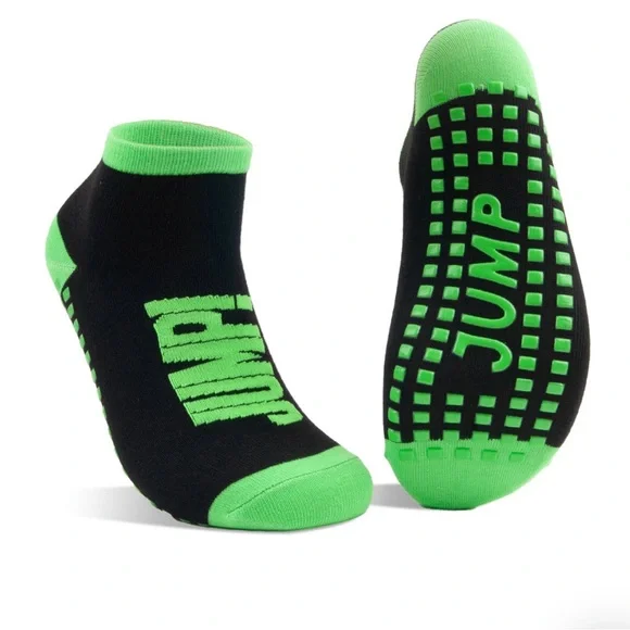 Green Tampoline Socks Anti-Skid Trampoline Socks 4 Pairs Boys Girls‎ Teenagers L