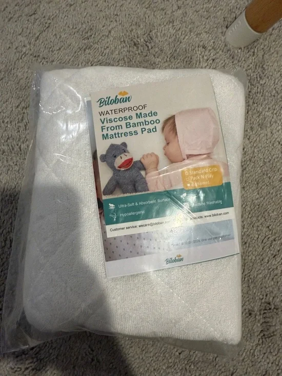 White Waterproof Bamboo Viscose Mattress Pad