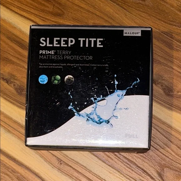 Malouf Sleep Tite Prime Terry Mattress Protector - White