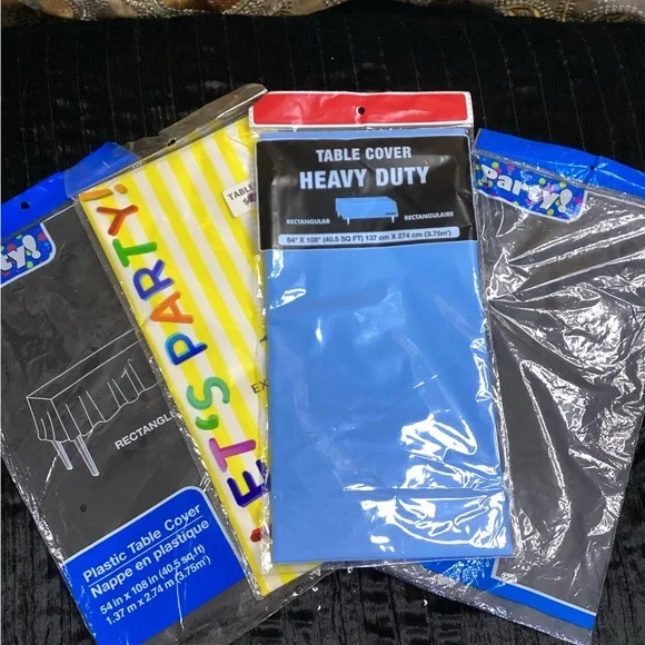 Set of 4 Heavy Duty Disposable Table Cover - Party Supplies 54 x 108