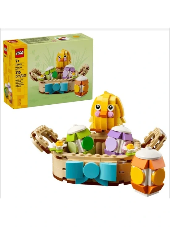 New LEGO® Easter Egg Basket (40863) w/ 3 eggs, a cute chick and 2 spring flowers