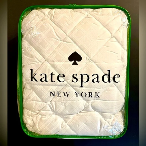 🎁Kate Spade Mattress Pad - Full Size - White Diamond Pattern - 100% Cotton