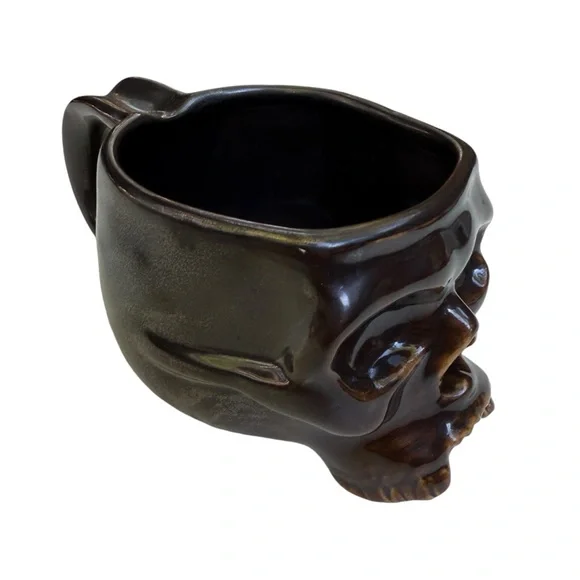 Williams Sonoma Vintage Skull Brown Mug